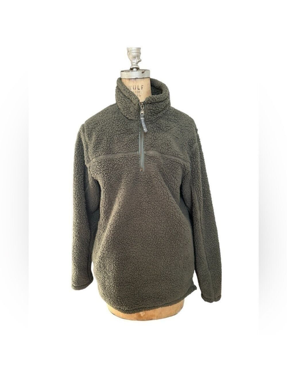 3/$20 Alpine Sherpa olive green fleece 1/4 zip pullover women’s sweatshirt S